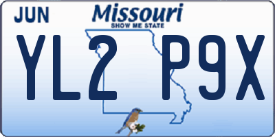 MO license plate YL2P9X