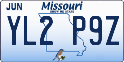MO license plate YL2P9Z