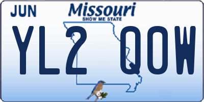 MO license plate YL2Q0W