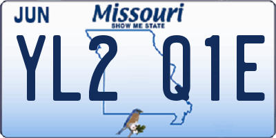 MO license plate YL2Q1E