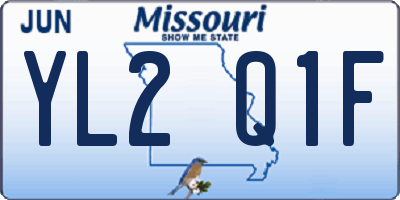 MO license plate YL2Q1F