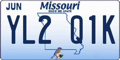 MO license plate YL2Q1K