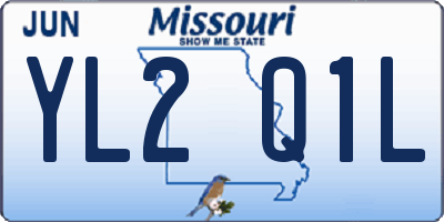 MO license plate YL2Q1L