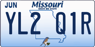 MO license plate YL2Q1R