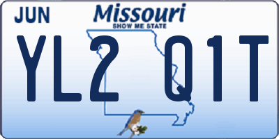 MO license plate YL2Q1T