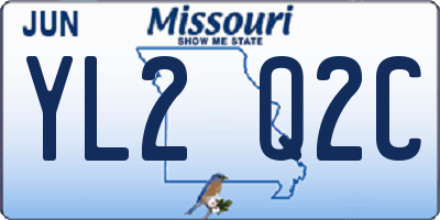 MO license plate YL2Q2C