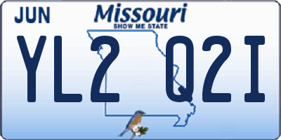 MO license plate YL2Q2I