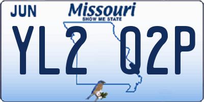 MO license plate YL2Q2P