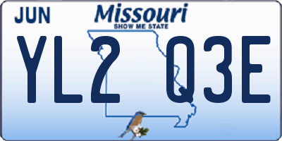 MO license plate YL2Q3E