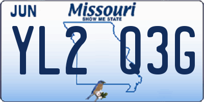MO license plate YL2Q3G