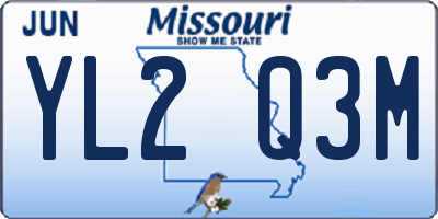 MO license plate YL2Q3M
