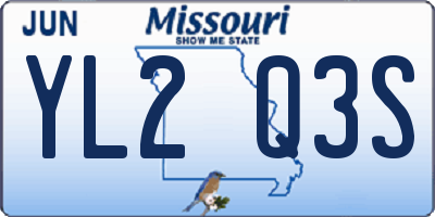 MO license plate YL2Q3S
