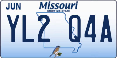 MO license plate YL2Q4A