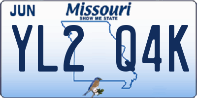 MO license plate YL2Q4K