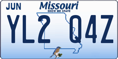 MO license plate YL2Q4Z