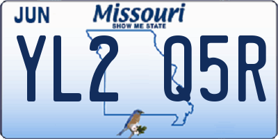 MO license plate YL2Q5R