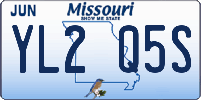 MO license plate YL2Q5S
