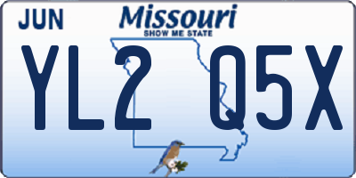 MO license plate YL2Q5X