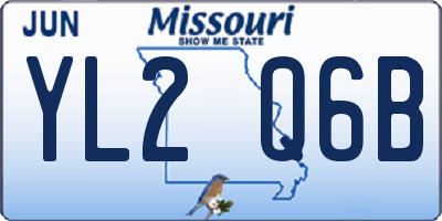MO license plate YL2Q6B