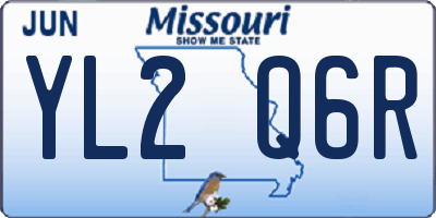 MO license plate YL2Q6R