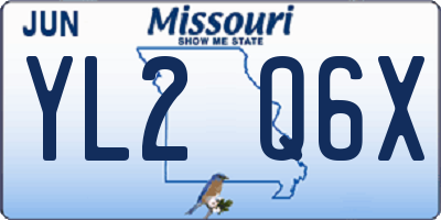 MO license plate YL2Q6X