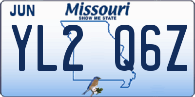 MO license plate YL2Q6Z
