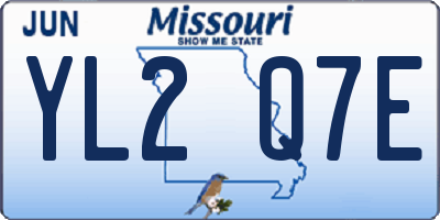 MO license plate YL2Q7E