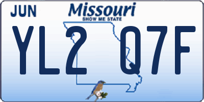 MO license plate YL2Q7F