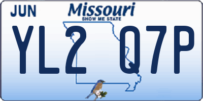 MO license plate YL2Q7P