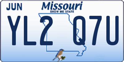 MO license plate YL2Q7U