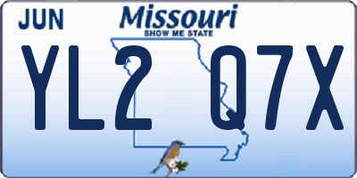 MO license plate YL2Q7X