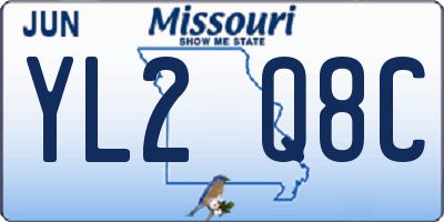 MO license plate YL2Q8C