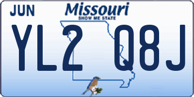 MO license plate YL2Q8J