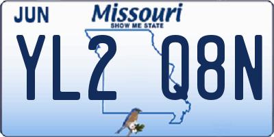 MO license plate YL2Q8N