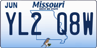 MO license plate YL2Q8W