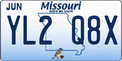 MO license plate YL2Q8X