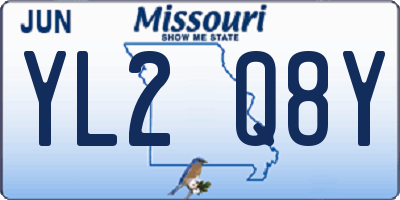 MO license plate YL2Q8Y