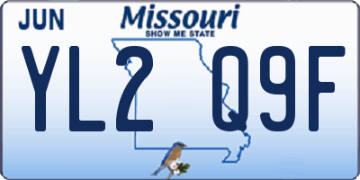 MO license plate YL2Q9F