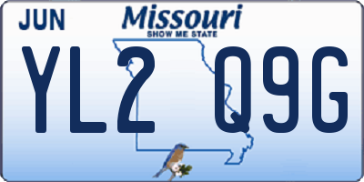 MO license plate YL2Q9G