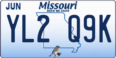 MO license plate YL2Q9K