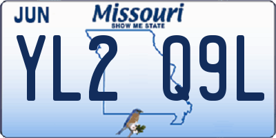 MO license plate YL2Q9L