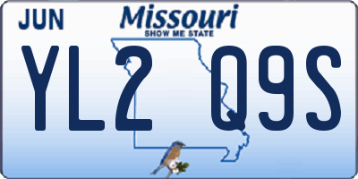 MO license plate YL2Q9S