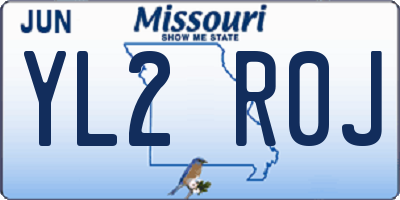 MO license plate YL2R0J