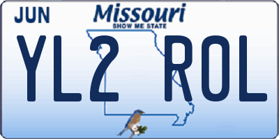 MO license plate YL2R0L