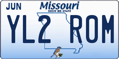 MO license plate YL2R0M