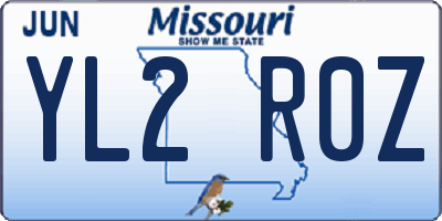 MO license plate YL2R0Z