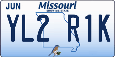MO license plate YL2R1K