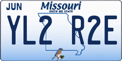 MO license plate YL2R2E
