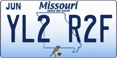 MO license plate YL2R2F