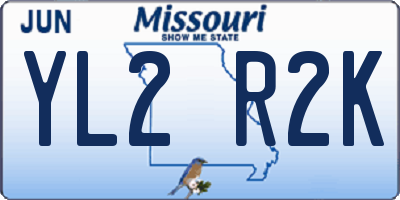 MO license plate YL2R2K